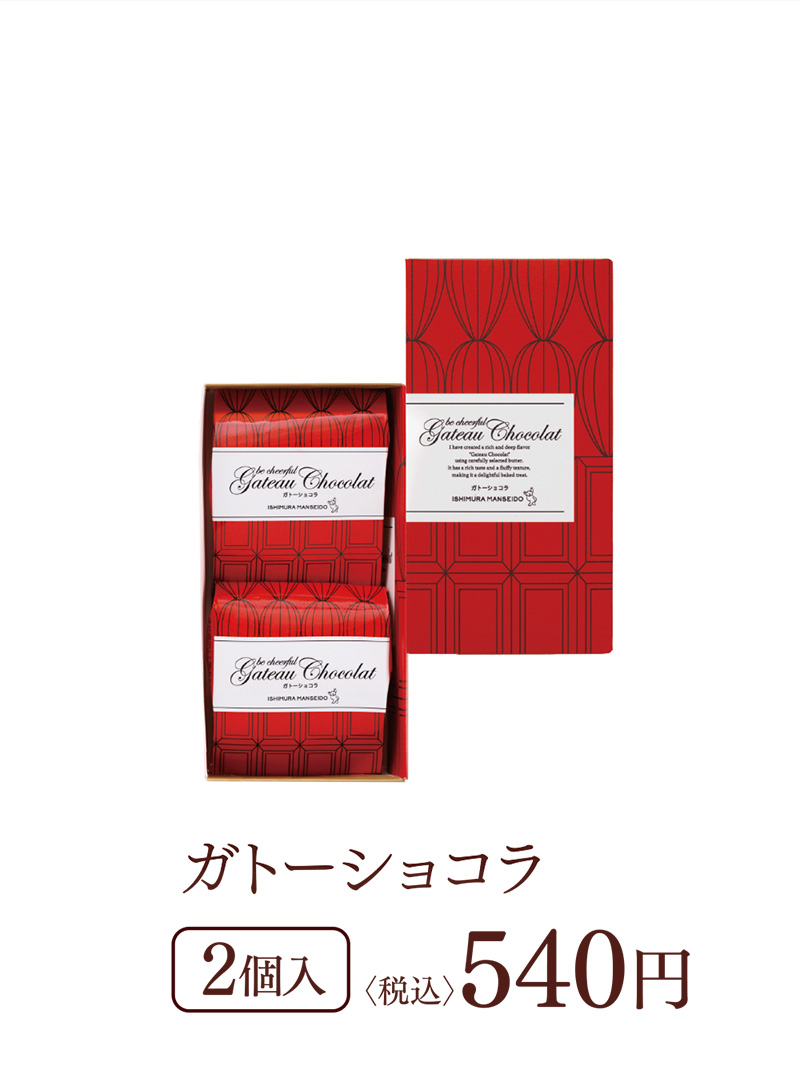 ガトーショコラ 2個入 〈税込〉540円